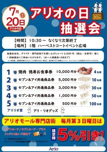 ７月アリオの日