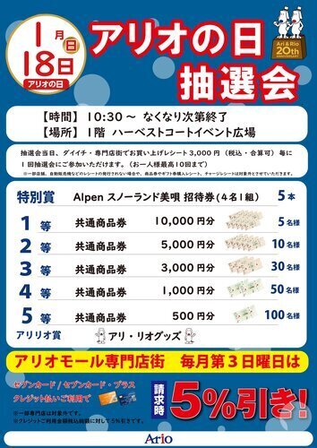 1月アリオの日